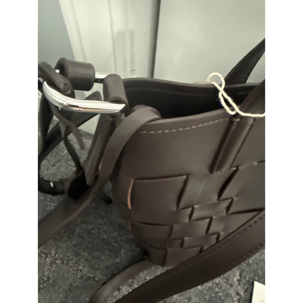 3.1 Phillip Lim Chocolate Leather Mini Modern Lattice Bucket Bag with Pouch - Picture 11 of 14